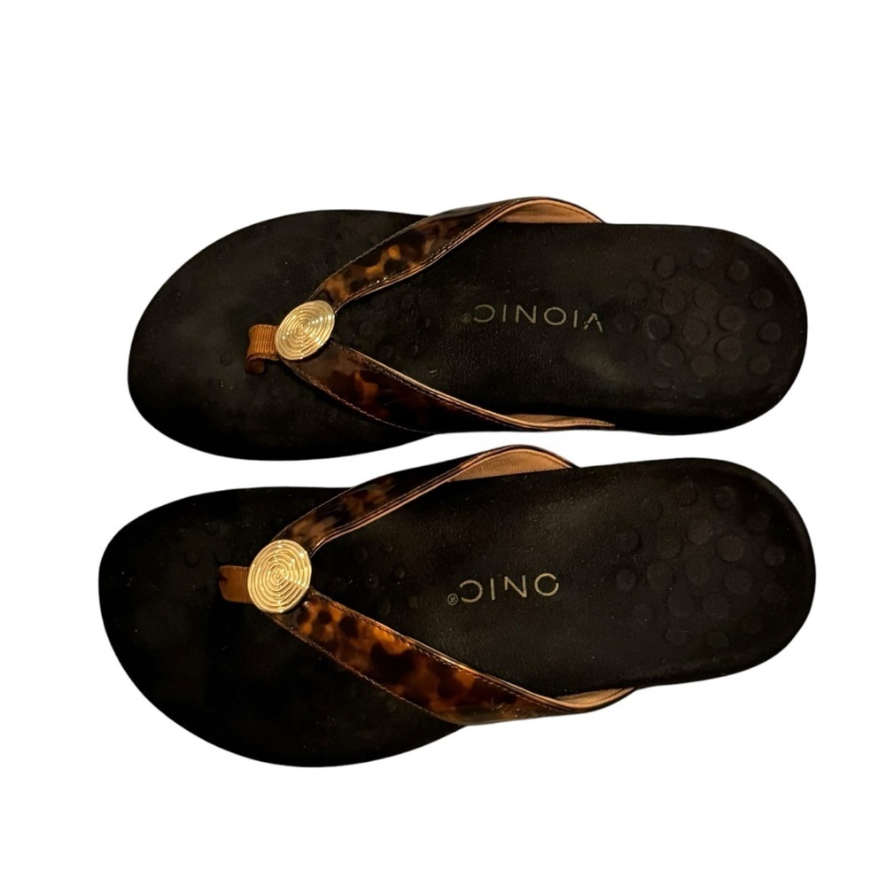 Vionic Hilda Tortoise Shell Flip Flop Sandals 6 - image 2